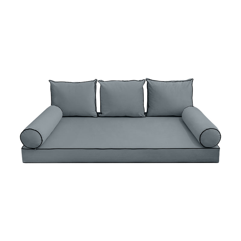 Model V3 - Velvet Indoor Daybed Mattress Bolster Pillow Backrest Cushion |COVERS ONLY|