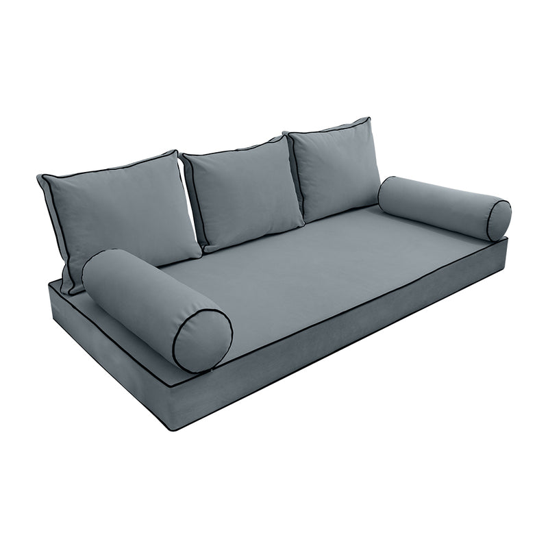 Model V3 - Velvet Indoor Daybed Mattress Bolster Pillow Backrest Cushion |COVERS ONLY|