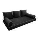 Model V3 - Velvet Indoor Daybed Mattress Bolster Pillow Backrest Cushion |COVERS ONLY|