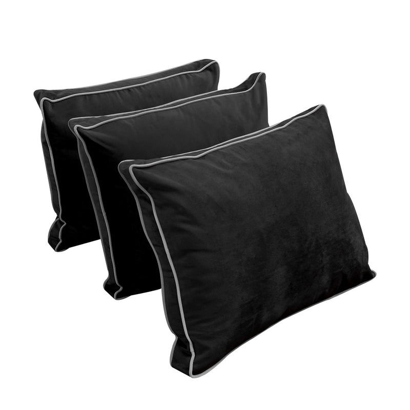 Model V3 - Velvet Indoor Daybed Bolster Pillow Backrest Cushion |COVERS ONLY|