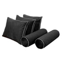 Model V3 - Velvet Indoor Daybed Mattress Bolster Pillow Backrest Cushion |COVERS ONLY|