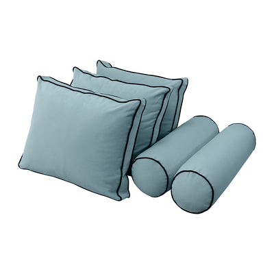 Model V3 - Velvet Indoor Daybed Bolster Pillow Backrest Cushion |COVERS ONLY|