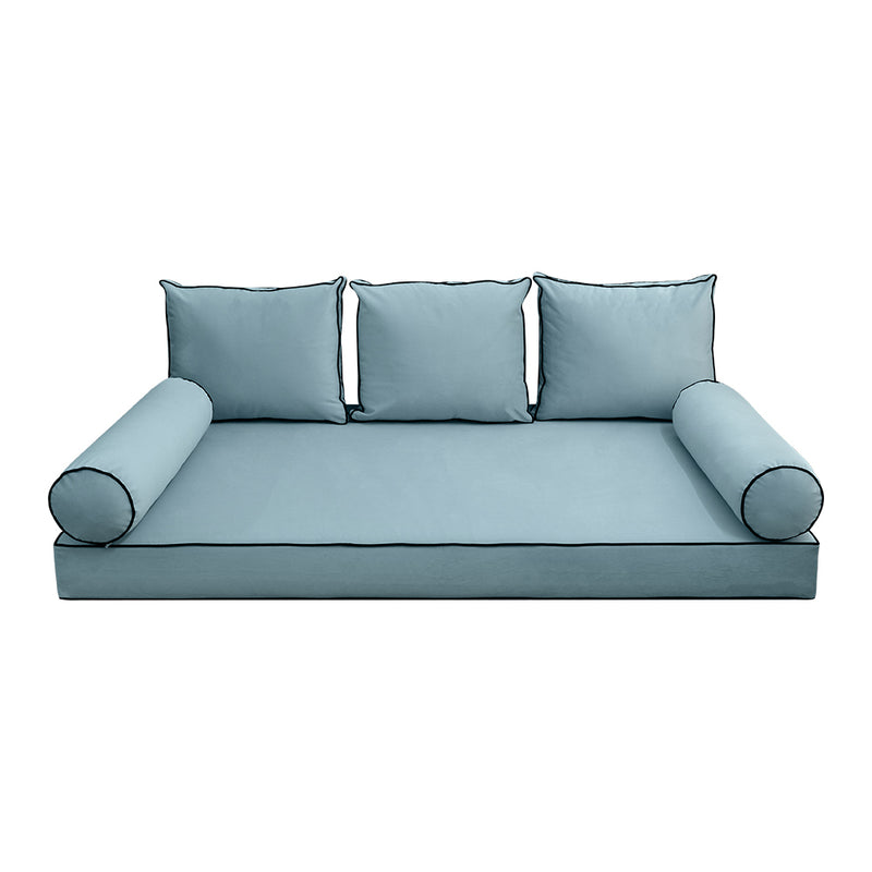 Model V3 - Velvet Indoor Daybed Mattress Bolster Pillow Backrest Cushion |COVERS ONLY|