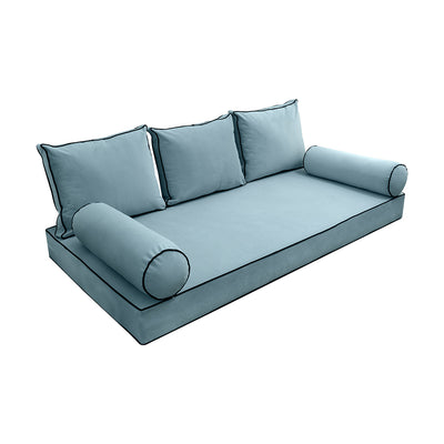 Model V3 - Velvet Indoor Daybed Mattress Bolster Backrest Cushions and Covers |Complete Set|
