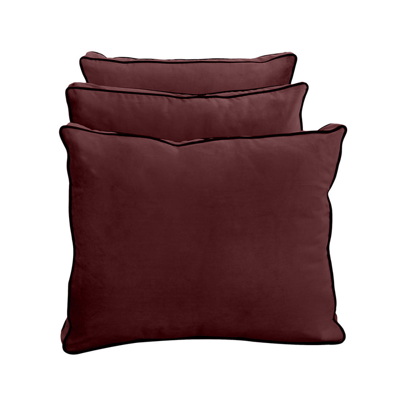 Model V3 - Velvet Indoor Daybed Mattress Bolster Backrest Cushions and Covers |Complete Set|