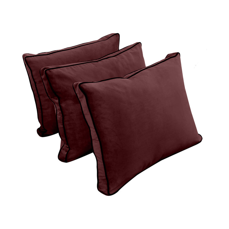 Model V3 - Velvet Indoor Daybed Bolster Pillow Backrest Cushion |COVERS ONLY|