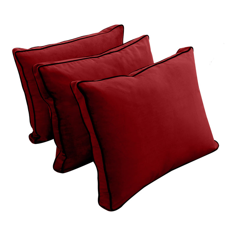 Model V3 - Velvet Indoor Daybed Bolster Pillow Backrest Cushion |COVERS ONLY|