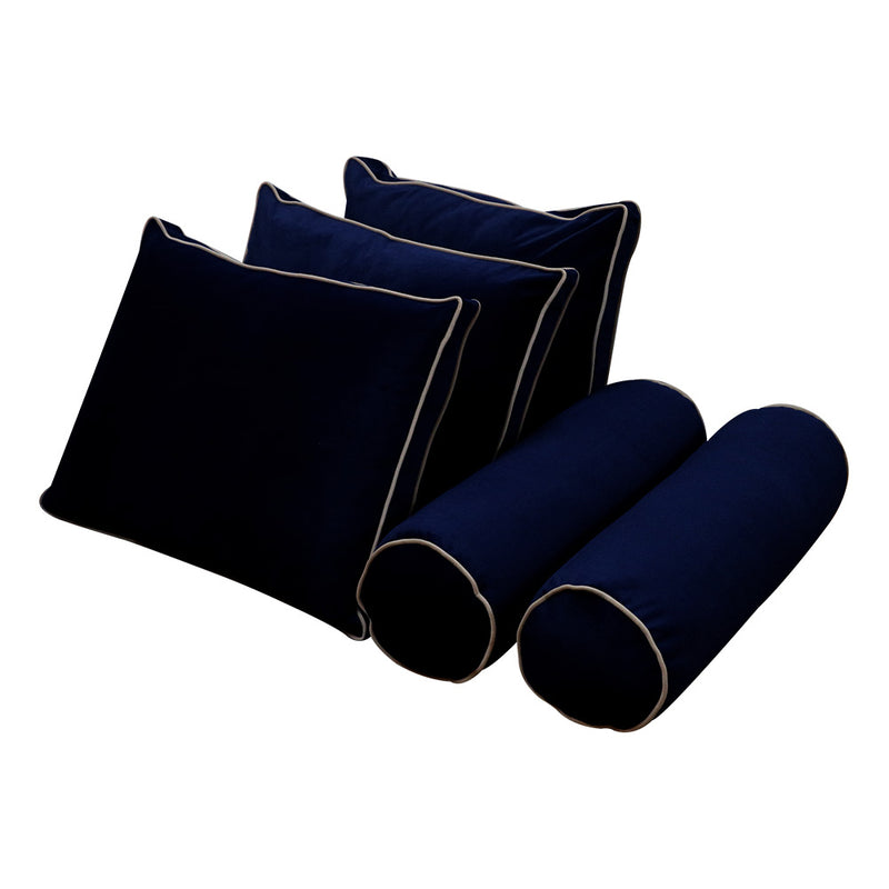 Model V3 - Velvet Indoor Daybed Mattress Bolster Pillow Backrest Cushion |COVERS ONLY|