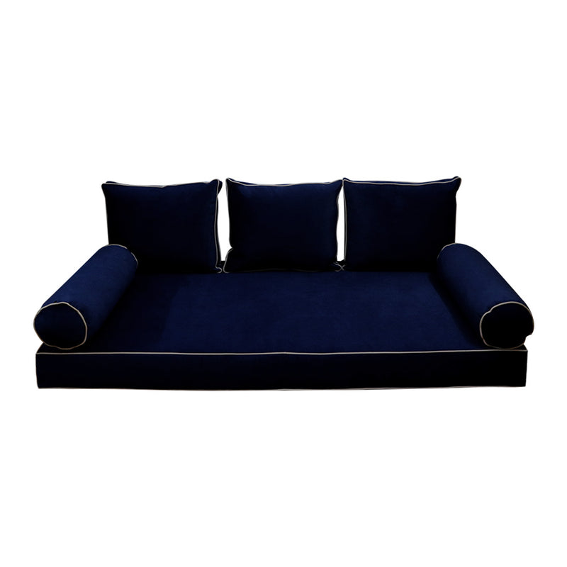 Model V3 - Velvet Indoor Daybed Mattress Bolster Pillow Backrest Cushion |COVERS ONLY|