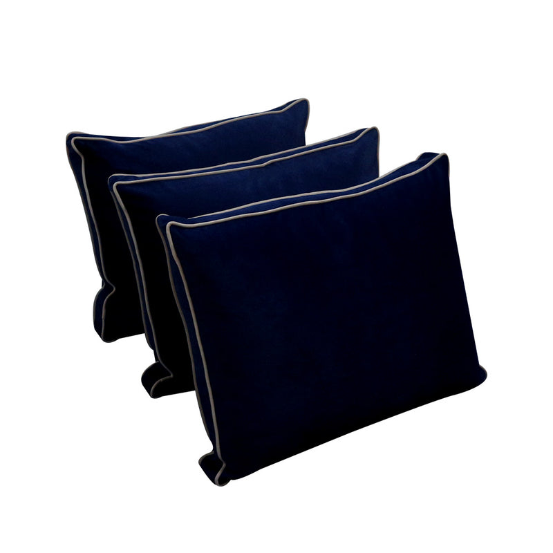 Model V3 - Velvet Indoor Daybed Bolster Pillow Backrest Cushion |COVERS ONLY|