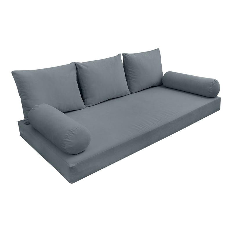 Model V3 - Velvet Indoor Daybed Mattress Bolster Pillow Backrest Cushion |COVERS ONLY|