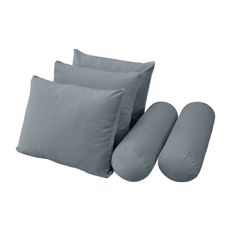 Model V3 - Velvet Indoor Daybed Bolster Pillow Backrest Cushion |COVERS ONLY|