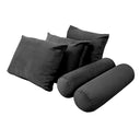 Model V3 - Velvet Indoor Daybed Bolster Pillow Backrest Cushion |COVERS ONLY|