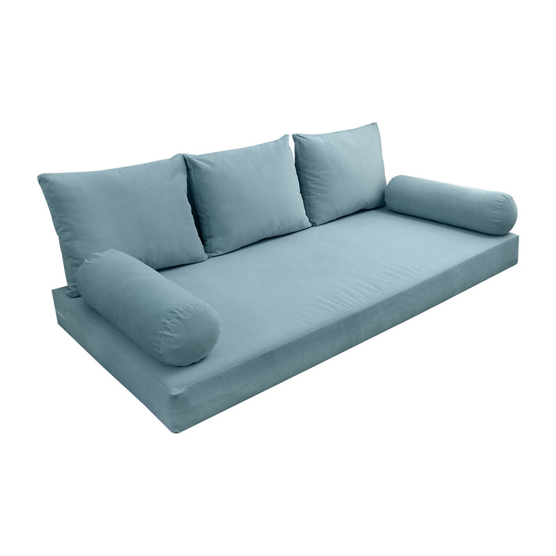 Model V3 - Velvet Indoor Daybed Mattress Bolster Pillow Backrest Cushion |COVERS ONLY|