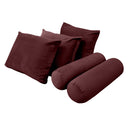 Model V3 - Velvet Indoor Daybed Bolster Pillow Backrest Cushion |COVERS ONLY|