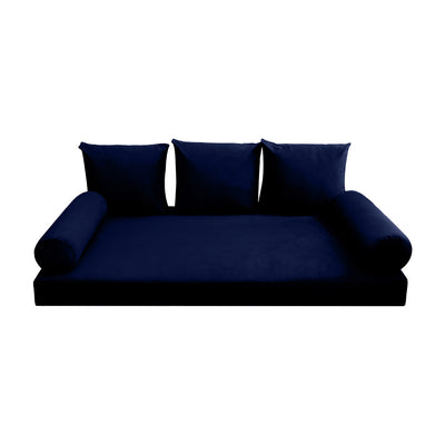Model V3 - Velvet Indoor Daybed Mattress Bolster Pillow Backrest Cushion |COVERS ONLY|