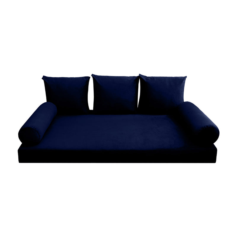 Model V3 - Velvet Indoor Daybed Mattress Bolster Pillow Backrest Cushion |COVERS ONLY|
