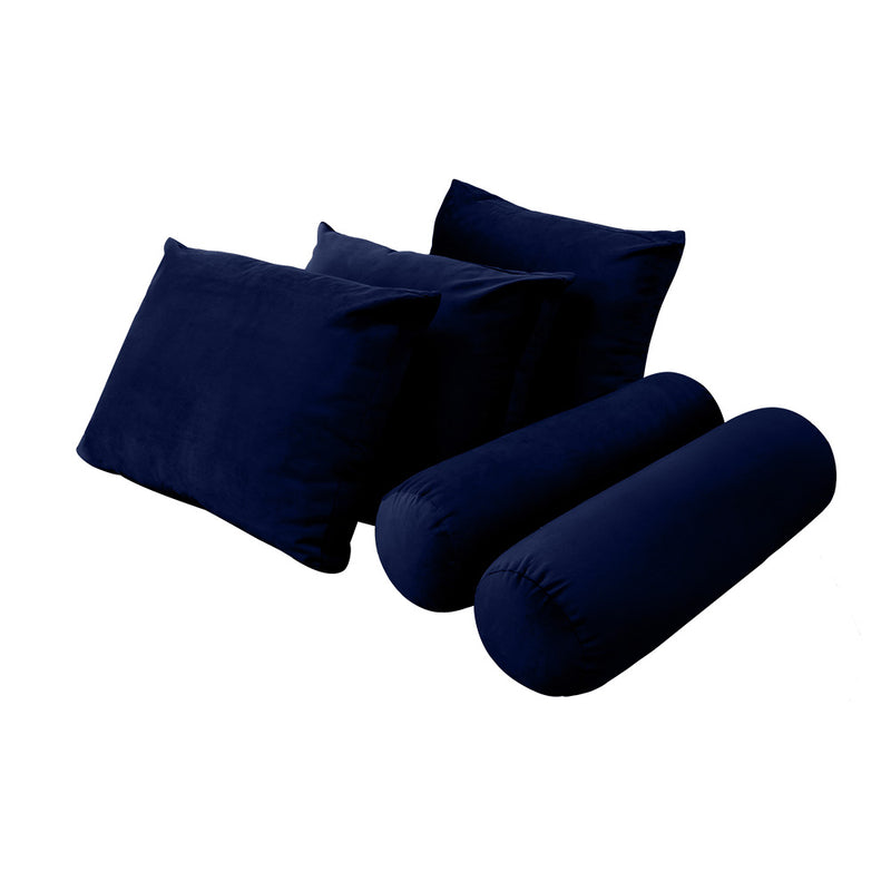 Model V3 - Velvet Indoor Daybed Bolster Pillow Backrest Cushion |COVERS ONLY|
