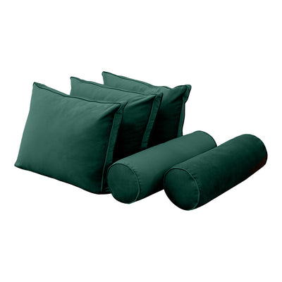 Model V3 - Velvet Indoor Daybed Bolster Pillow Backrest Cushion |COVERS ONLY|