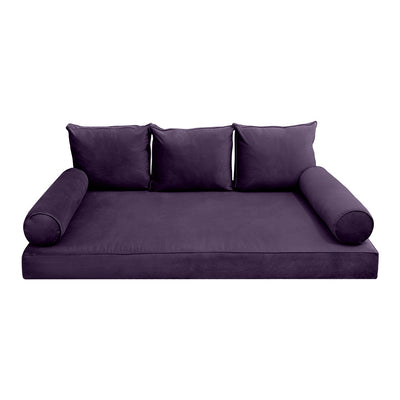 Model V3 - Velvet Indoor Daybed Mattress Bolster Pillow Backrest Cushion |COVERS ONLY|