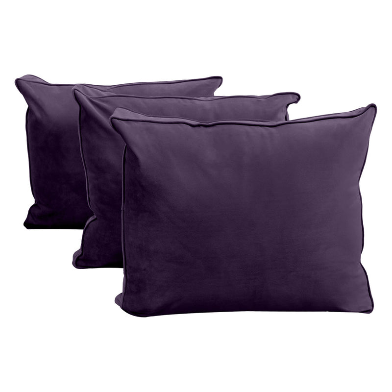 Model V3 - Velvet Indoor Daybed Bolster Pillow Backrest Cushion |COVERS ONLY|