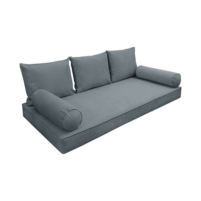 Model V3 - Velvet Indoor Daybed Mattress Bolster Pillow Backrest Cushion |COVERS ONLY|