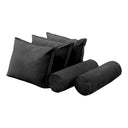 Model V3 - Velvet Indoor Daybed Bolster Pillow Backrest Cushion |COVERS ONLY|