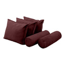Model V3 - Velvet Indoor Daybed Bolster Pillow Backrest Cushion |COVERS ONLY|