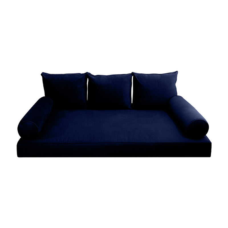 Model V3 - Velvet Indoor Daybed Mattress Bolster Pillow Backrest Cushion |COVERS ONLY|