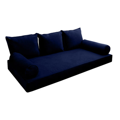 Model V3 - Velvet Indoor Daybed Mattress Bolster Pillow Backrest Cushion |COVERS ONLY|