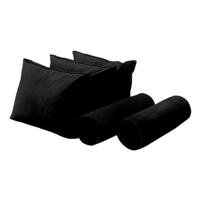 Model V3 - Velvet Indoor Daybed Bolster Pillow Backrest Cushion |COVERS ONLY|