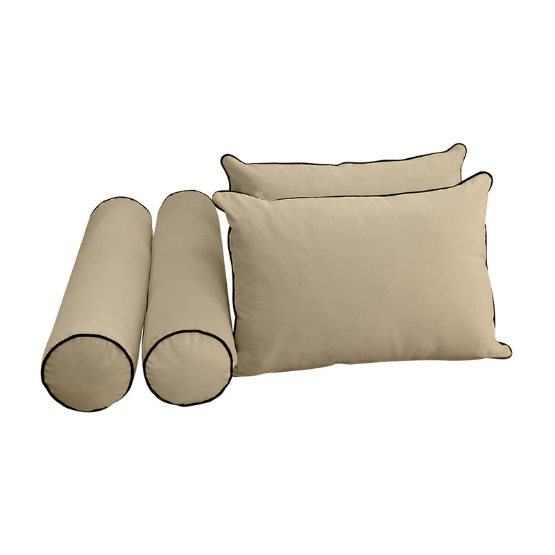 Model V4 - Velvet Indoor Daybed Bolster Pillow Backrest Cushion |COVERS ONLY|