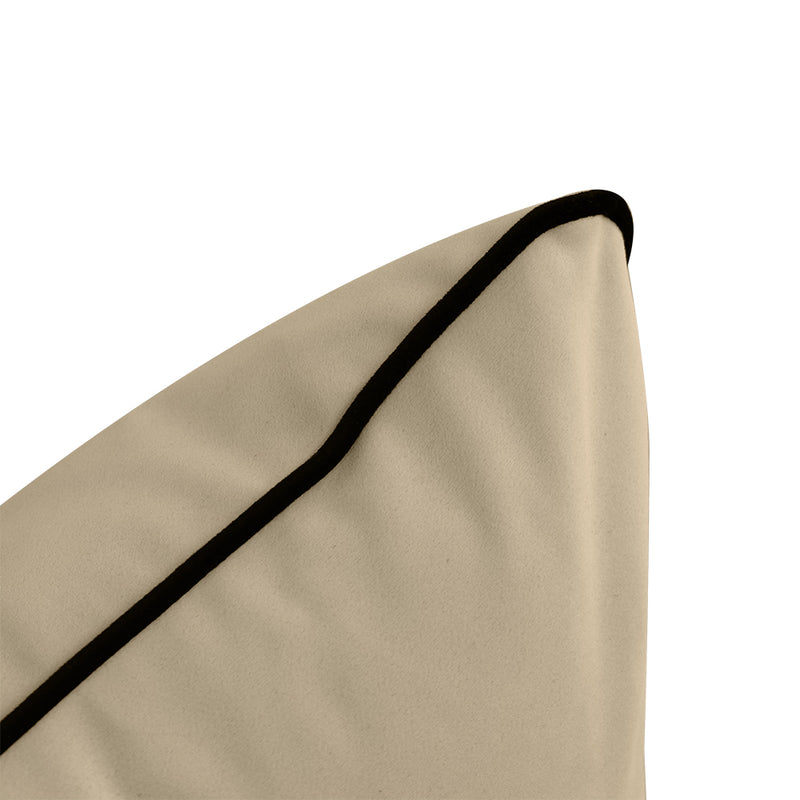 Model V4 - Velvet Indoor Daybed Bolster Pillow Backrest Cushion |COVERS ONLY|
