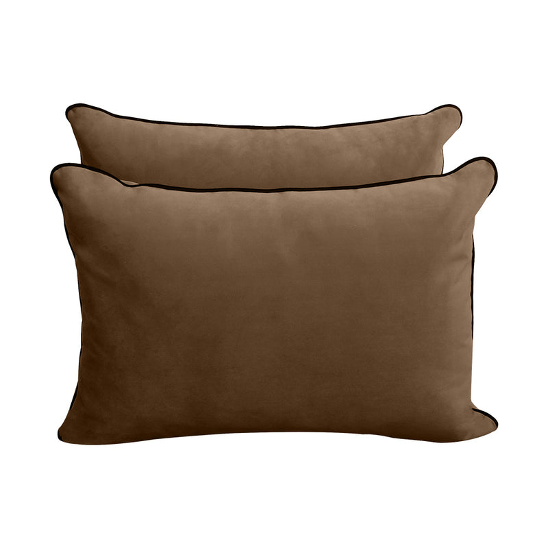 Model V4 - Velvet Indoor Daybed Bolster Pillow Backrest Cushion |COVERS ONLY|