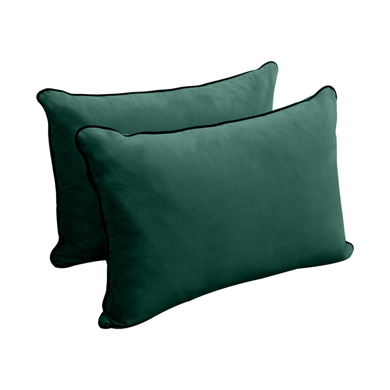 Model V4 - Velvet Indoor Daybed Bolster Pillow Backrest Cushion |COVERS ONLY|