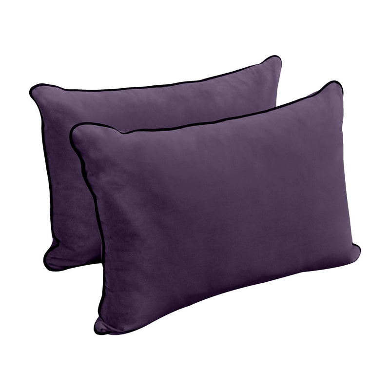 Model V4 - Velvet Indoor Daybed Bolster Pillow Backrest Cushion |COVERS ONLY|