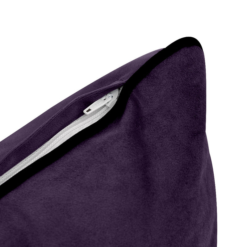Model V4 - Velvet Indoor Daybed Bolster Pillow Backrest Cushion |COVERS ONLY|