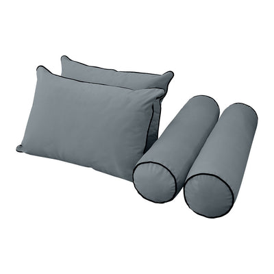 Model V4 - Velvet Indoor Daybed Bolster Pillow Backrest Cushion |COVERS ONLY|