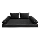 Model V4 - Velvet Indoor Daybed Mattress Bolster Backrest Cushions and Covers |Complete Set|