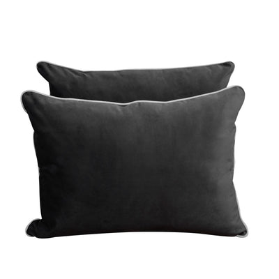 Model V4 - Velvet Indoor Daybed Bolster Pillow Backrest Cushion |COVERS ONLY|