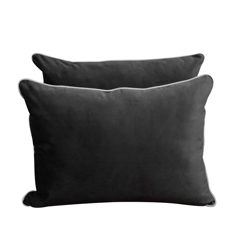 Model V4 - Velvet Indoor Daybed Bolster Pillow Backrest Cushion |COVERS ONLY|