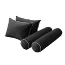Model V4 - Velvet Indoor Daybed Mattress Bolster Pillow Backrest Cushion |COVERS ONLY|
