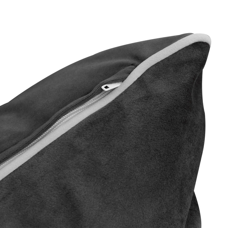 Model V4 - Velvet Indoor Daybed Bolster Pillow Backrest Cushion |COVERS ONLY|