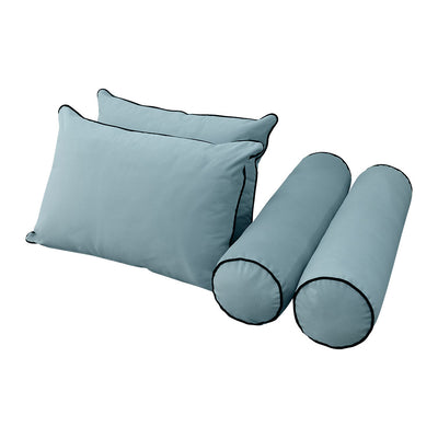 Model V4 - Velvet Indoor Daybed Bolster Pillow Backrest Cushion |COVERS ONLY|
