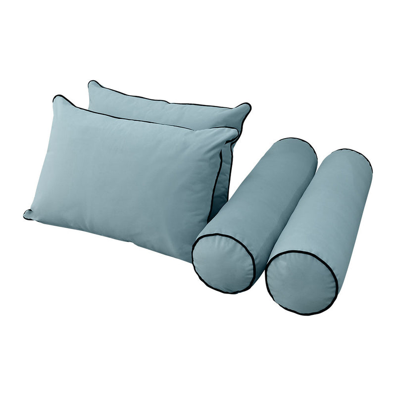 Model V4 - Velvet Indoor Daybed Bolster Pillow Backrest Cushion |COVERS ONLY|
