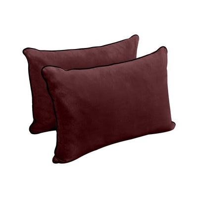 Model V4 - Velvet Indoor Daybed Bolster Pillow Backrest Cushion |COVERS ONLY|