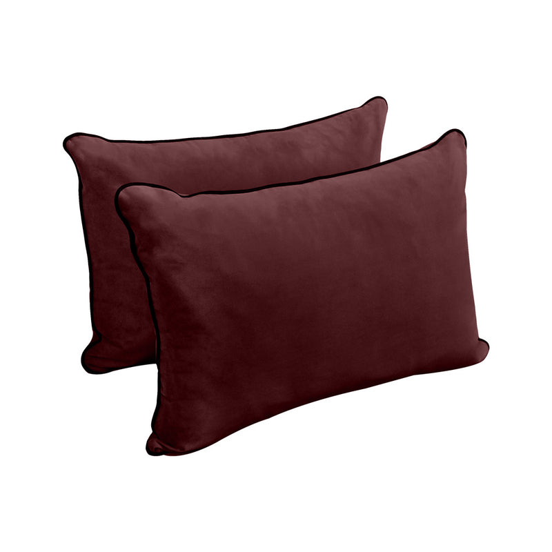 Model V4 - Velvet Indoor Daybed Bolster Pillow Backrest Cushion |COVERS ONLY|