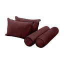 Model V4 - Velvet Indoor Daybed Bolster Pillow Backrest Cushion |COVERS ONLY|