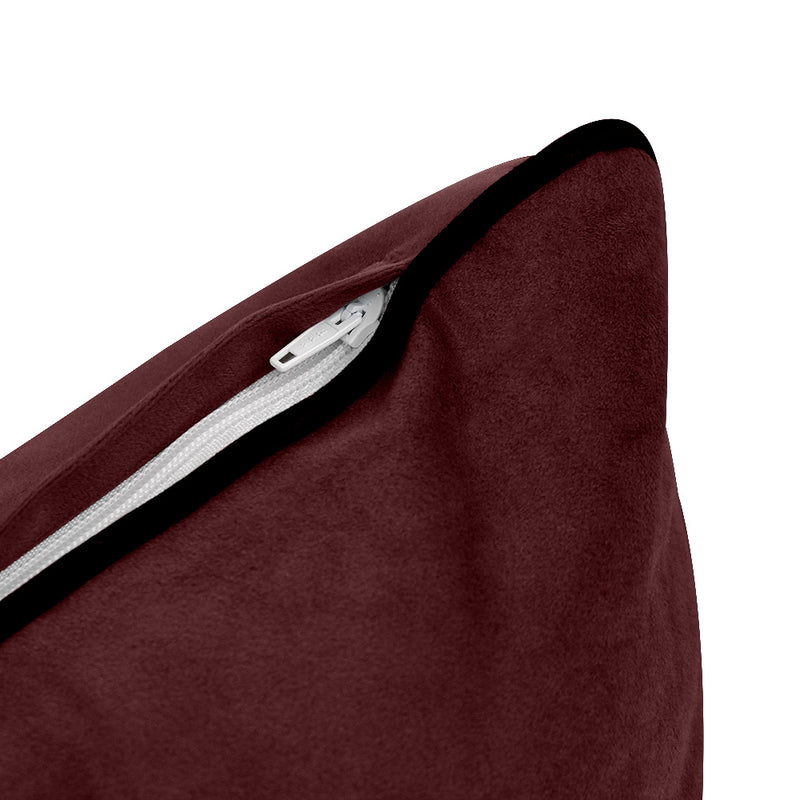 Model V4 - Velvet Indoor Daybed Bolster Pillow Backrest Cushion |COVERS ONLY|