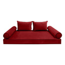 Model V4 - Velvet Indoor Daybed Mattress Bolster Pillow Backrest Cushion |COVERS ONLY|